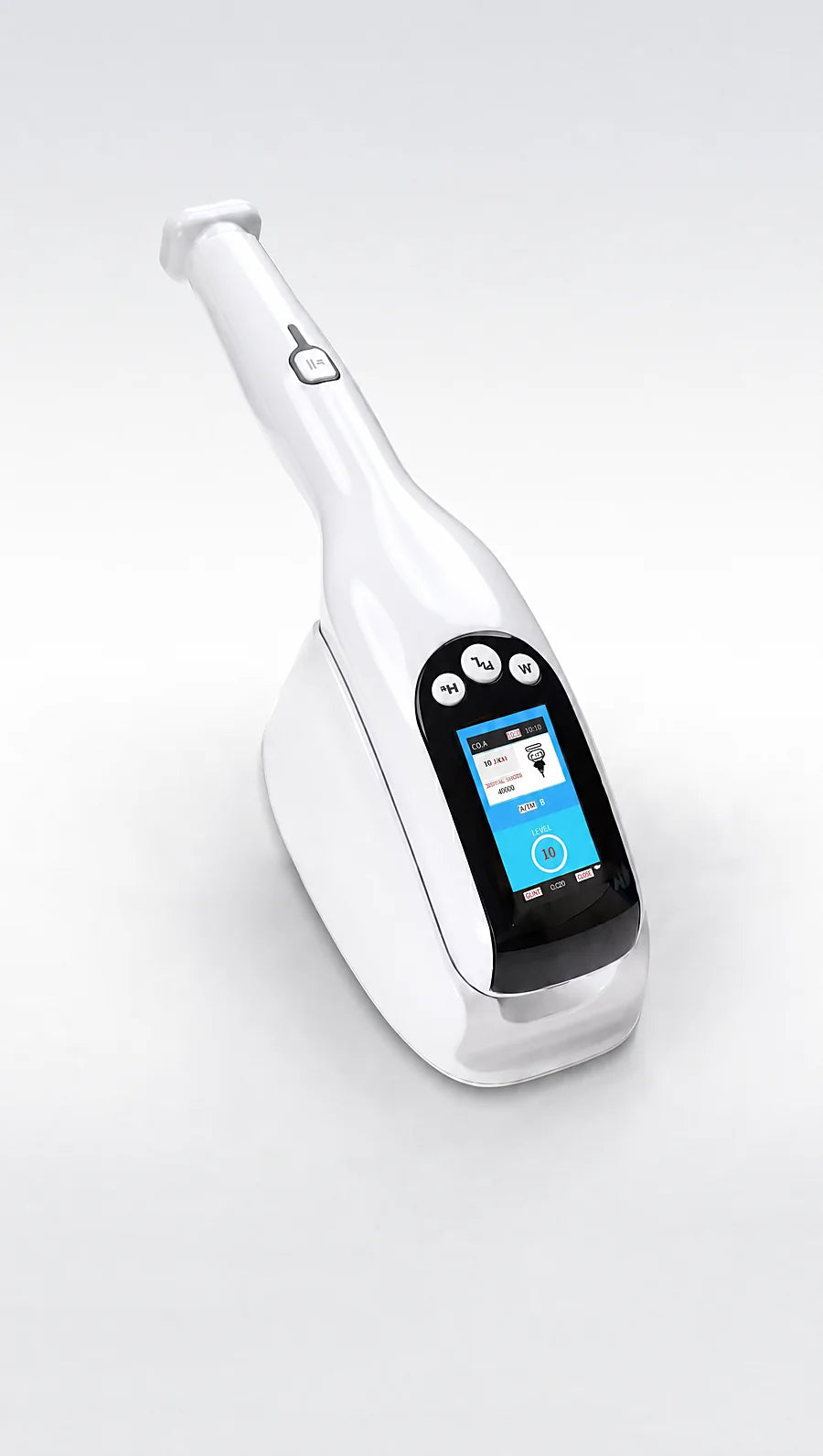 Apex device standing upright on its charging stand