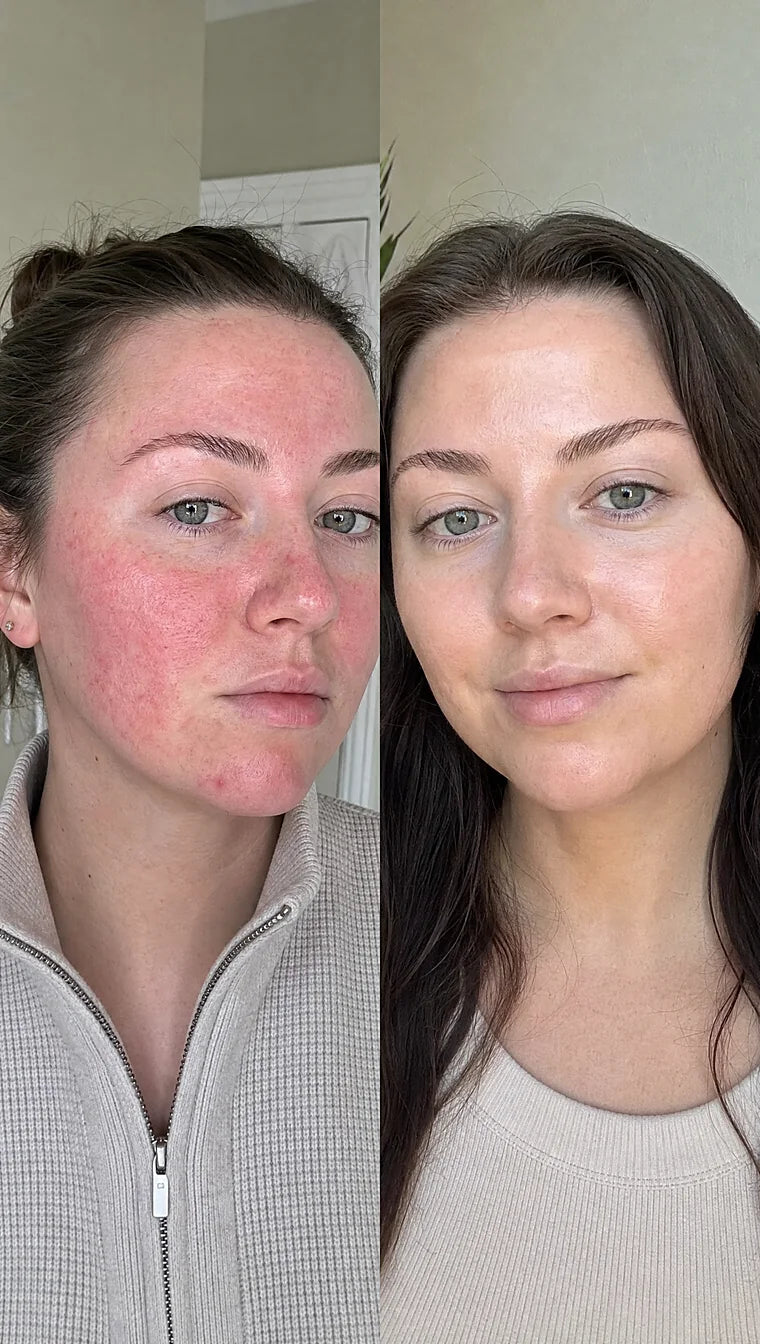 Rosacea before and after &mdash; Apex cold atmospheric plasma, result 1 of 12