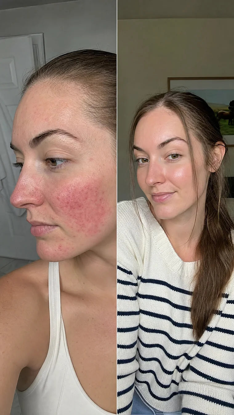 Rosacea before and after &mdash; Apex cold atmospheric plasma, result 10 of 12