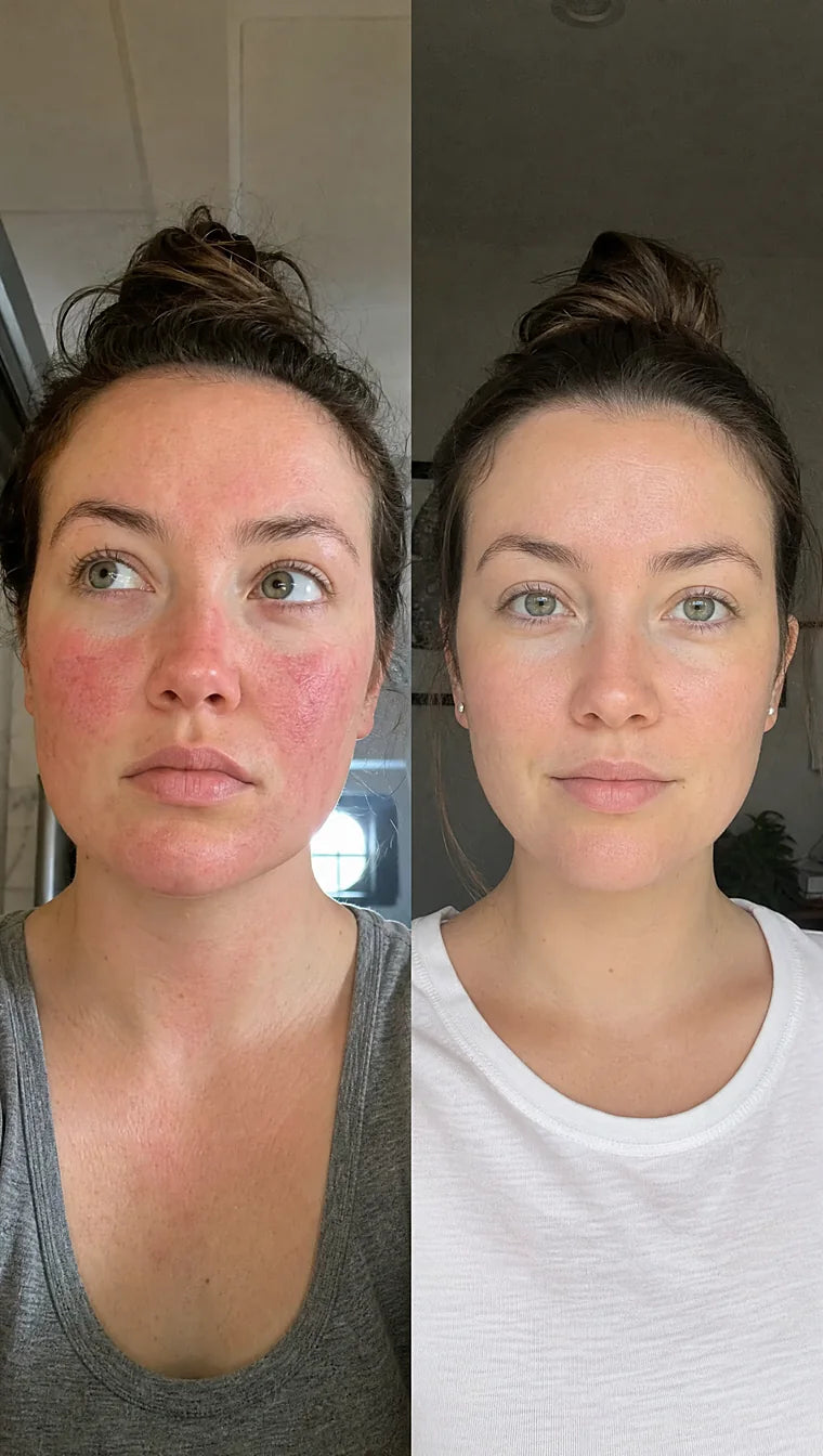 Rosacea before and after &mdash; Apex cold atmospheric plasma, result 4 of 12