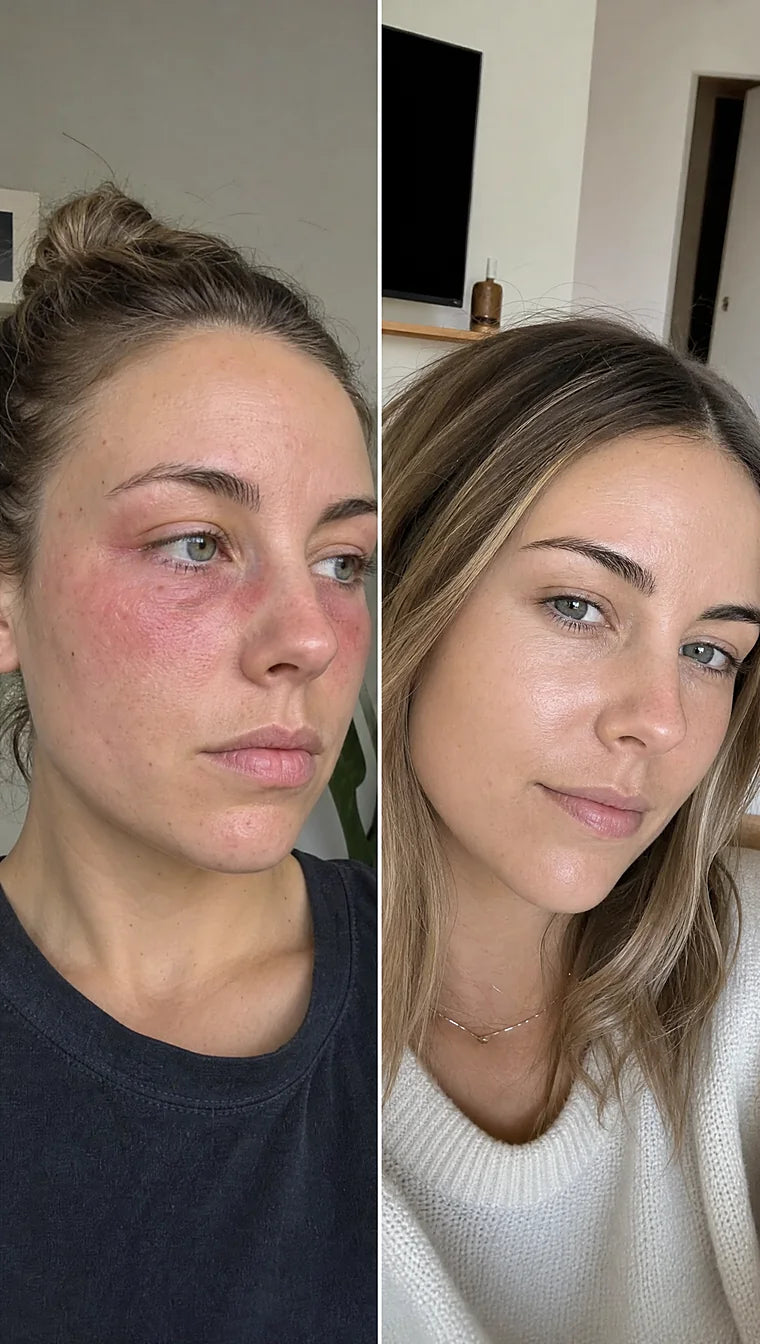 Rosacea before and after &mdash; Apex cold atmospheric plasma, result 8 of 12