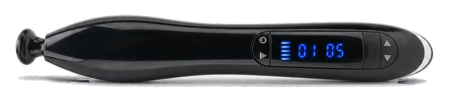 Nova, side view: the treatment head at the tip, the control panel along the body