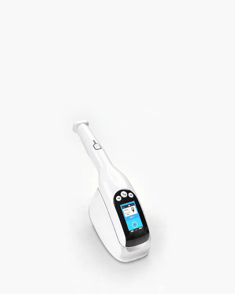Apex device standing upright on its charging stand