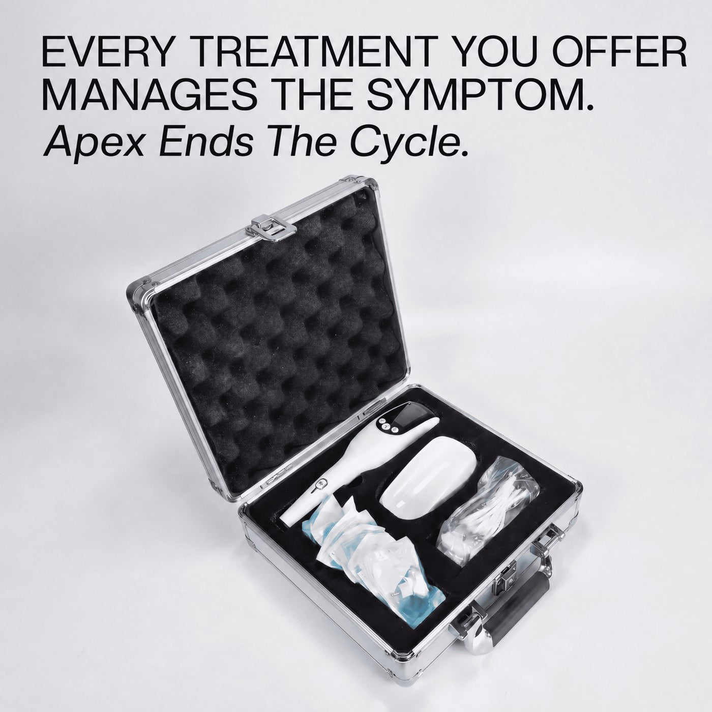 Apex carry case — device with attachments inside aluminium case